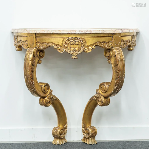 Console table with marble