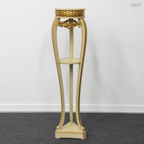 Large Plant Stand made in Louis XVI style, with marble