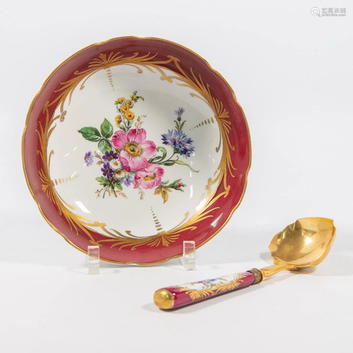 Dish and Spoon, Made in Limoges, 1960s