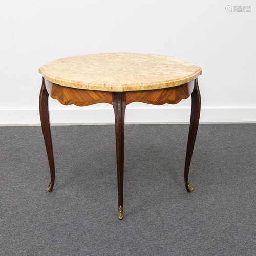 Side Table with Marble Top, LXV Style