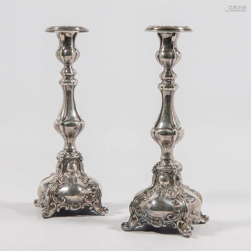 Pair Silver Candlesticks, Hasorfim