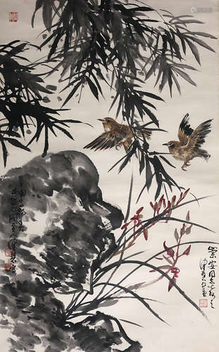 陈佩秋 花鸟 纸本立轴