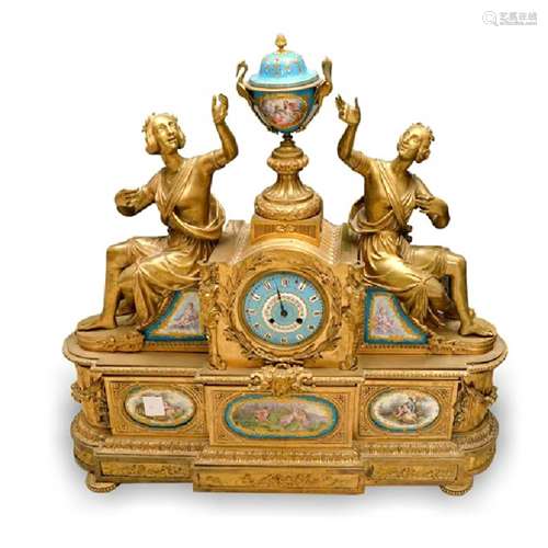 GLIT BRONZE SEVRES CLOCK