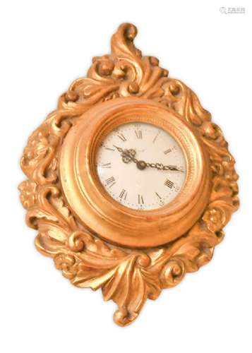 FLORAL GOLD PAINTED WALL CLOCK