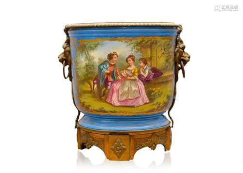 FRENCH GLIT BRONZE SEVRES URN