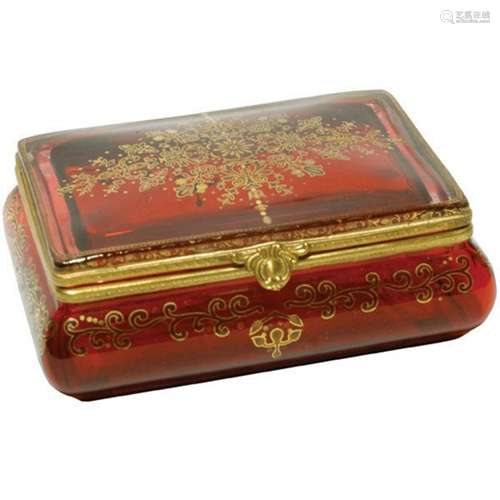 HAND PAINTED GILT GOLD TRINKET BOX