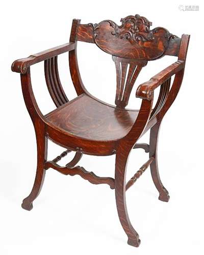 CARVED OAK CHAIR