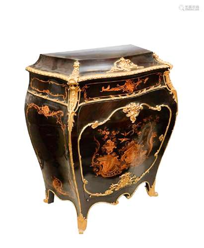 GILT BRONZE & EBONY WOOD CABINET