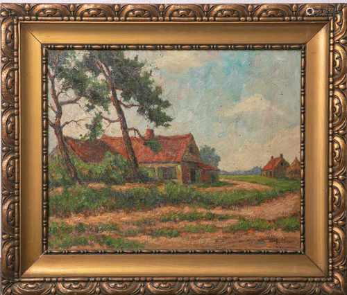 Zwart II., Willem de (1867 - 1957), dörfliche Landschaft m. Häusern, Öl/Lw., re. u. wohl