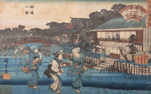 Entw. Hiroshige Kuniyoshi oder Kunisada (wohl 18/19. Jahrhundert), Darstellung einer