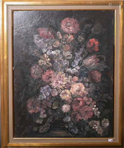 Vollon, Antoine (1833 - 1900), Blumenstillleben, Öl/Lw. (doubliert), re. u. sign., ca. 88 x 68 cm,