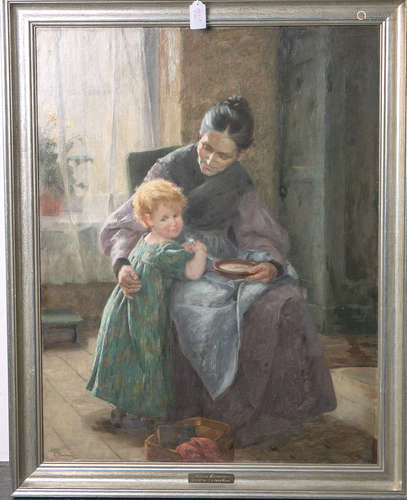 Karbiner, Edeline (1879-1930 Kassel), Darstellung wohl Großmutter mit kleinem blonden