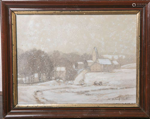 Sieck, Rudolf (1877 - 1957), winterliche Landschaft, Aquarell, re. u. sign., rs. bez. 