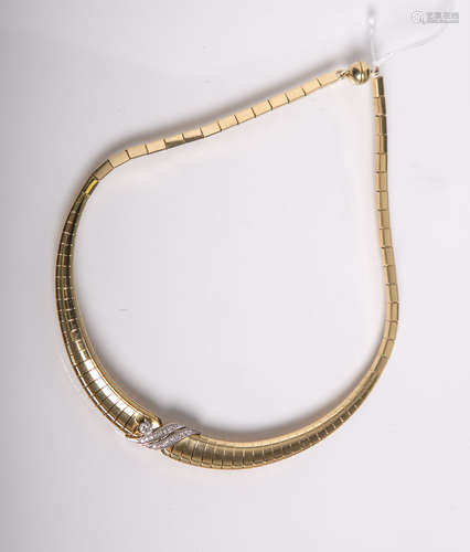 Collier 750 GG von Langer (Österreich, wohl 1960er Jahre), elegante Form, besetzt m. 1