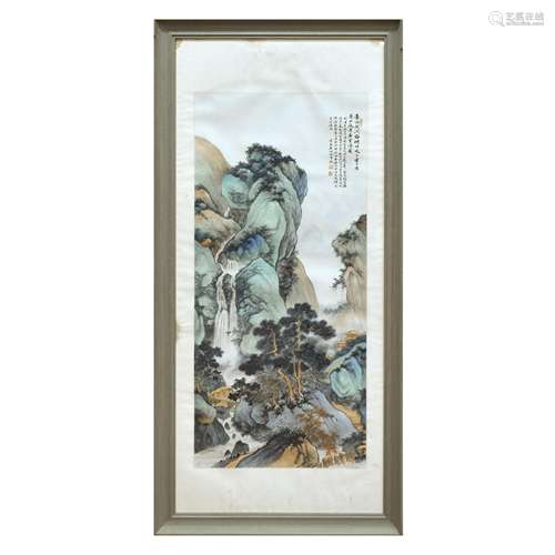 CHINESE FRAMED PAINTING, WU HUFAN SIGNED