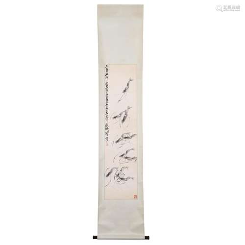 CHINESE SCROLL PAINTING, QI BAISHI SIGNED