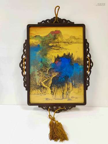 CHINESE FRAMED PAINTING, ZHANG DAQIAN SIGNED