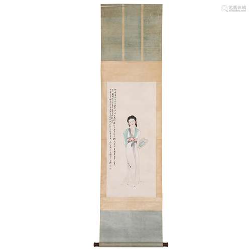 CHINESE SCROLL PAINTING, ZHANG DAQIAN SIGNED