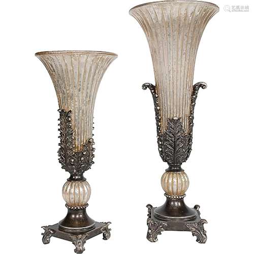 PAIR FLARE VASES