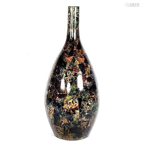 MARBLED  DECOUPAGE VASE