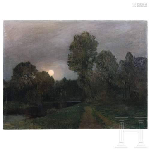 Parklandschaft im Mondschein, Ch. Leitner, datiert 1914