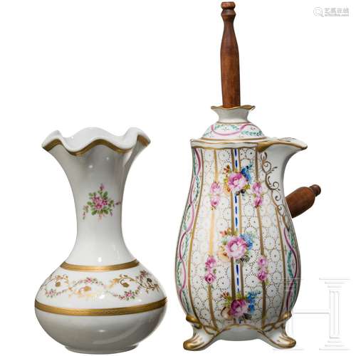 Kanne und Vase, Porzellanmanufaktur Limoges, 20. Jhdt.