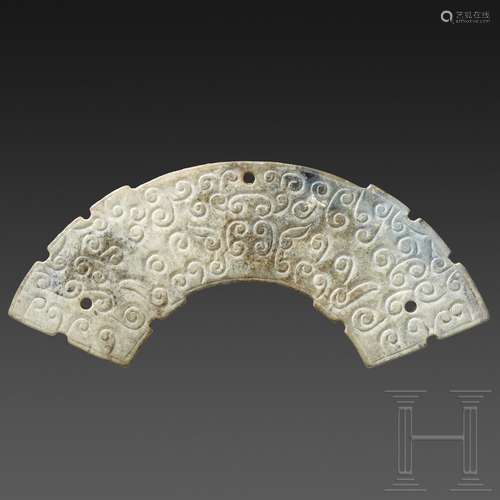 Huang-Pektoral, Nephrit-Jade, China, um 1900