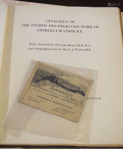 Charles J Watson, RE (1846-1927), The catalogued work of Charles J Watson, RE, cloth bound, foreword