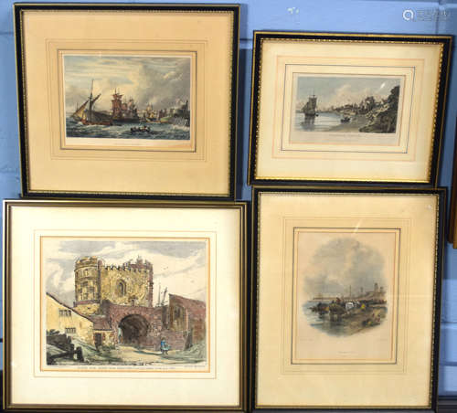 Collection of five antique hand coloured engravings of East Anglian interest, assorted sizes (5)