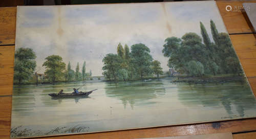 James Stuart Campbell McEwan Brown (1870-1949) River Scene, two watercolours, signed lower left,