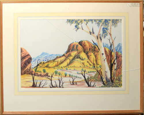 Australian School (20th century), Australian landscape, watercolour, 34 x 50cm