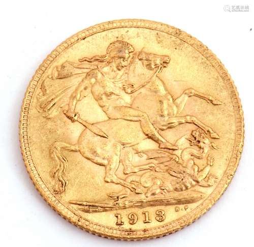 George V gold sovereign dated 1918