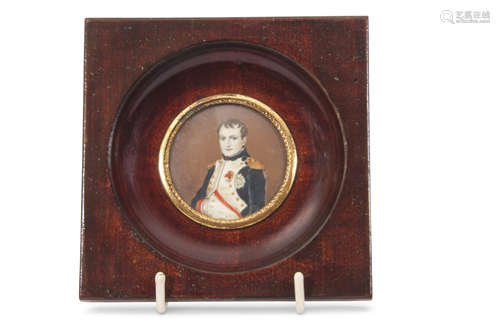 Miniature of Napoleon Bonaparte in wooden frame