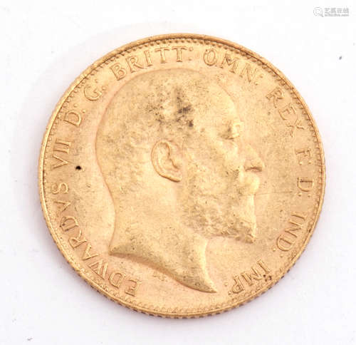 Edward VII gold sovereign dated 1907