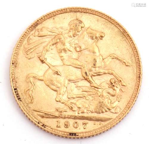 Edward VII gold sovereign dated 1907