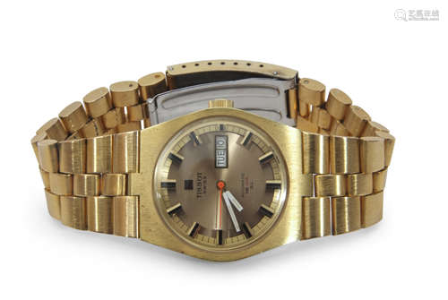 Third quarter of 20th century Gents gold plated and stainless steel backed automatic, Tissot 