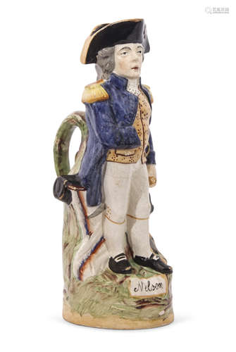 Early 20th century Staffordshire Toby jug of Lord Nelson, 29cm high