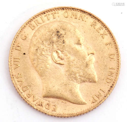 Edward VII gold sovereign dated 1909