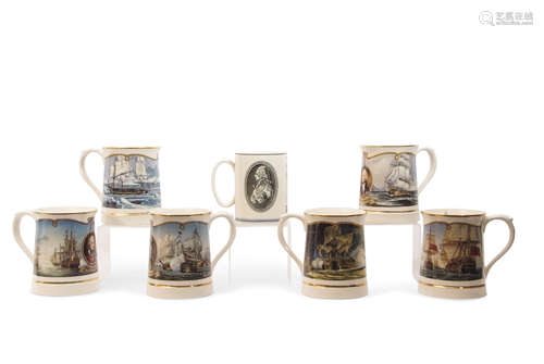 Series of Nelson related tankards published by The Danbury Mint including the Trafalgar tankard, a