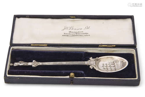 Nelson silver spoon made by Edward Barnard & Sons to commemorate the centenary of the Battle of