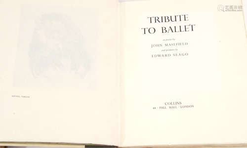 Edward Seago and John Masefield - Tribute to Ballet, book published by Collins, 1938, in slip-case