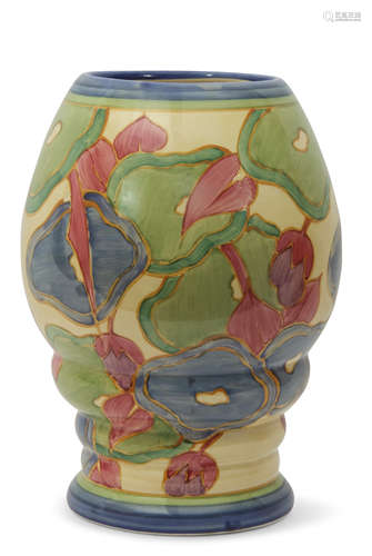 Clarice Cliff Bizarre Fantasque vase decorated with the blue chintz pattern, 22cm high