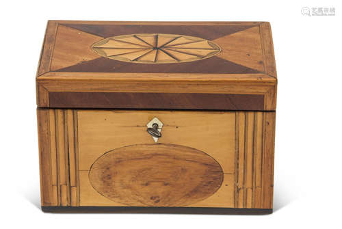 Late Regency period large rosewood tea caddy of concave sided sarcophagus form, the lid opening to