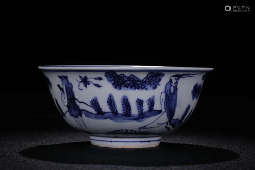 WANLI MARK, CHINESE BLUE & WHITE BOWL