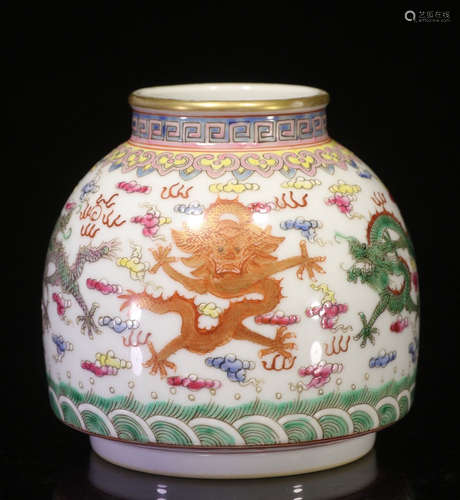 YONGZHENG MARK, CHINESE FAMILLE ROSE WATER POT