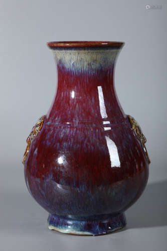 YONGZHENG MARK, CHINESE FLAMMED GLAZED VASE