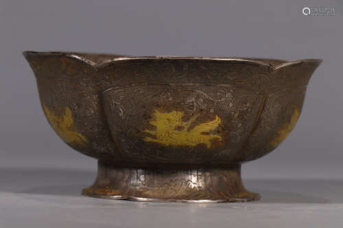 CHINESE GILT SILVER BOWL