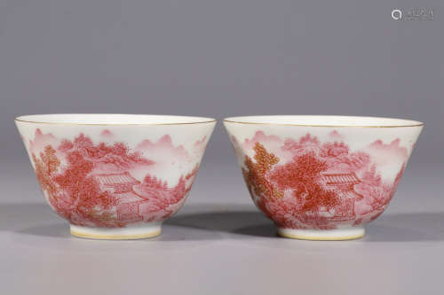 YONGZHENG MARK, CHINESE RED GLAZED CUP