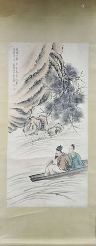 A Chinese Painting Of Figure Story, Huang Shanshou Mark