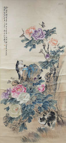 A Chinese Painting Of Floral, Cheng Zhang Mark